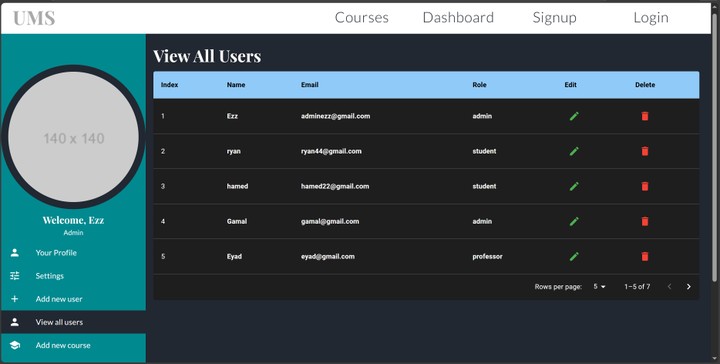 University management system