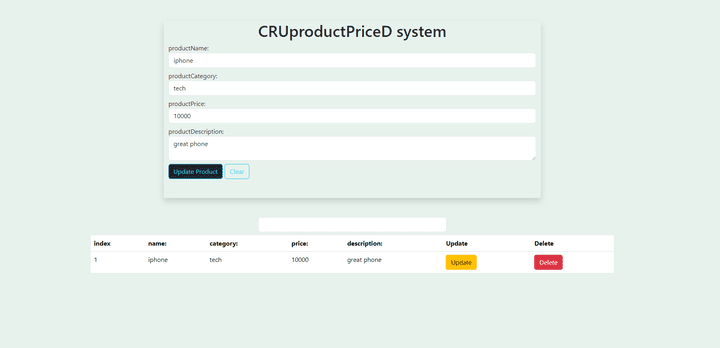 CRU product price system