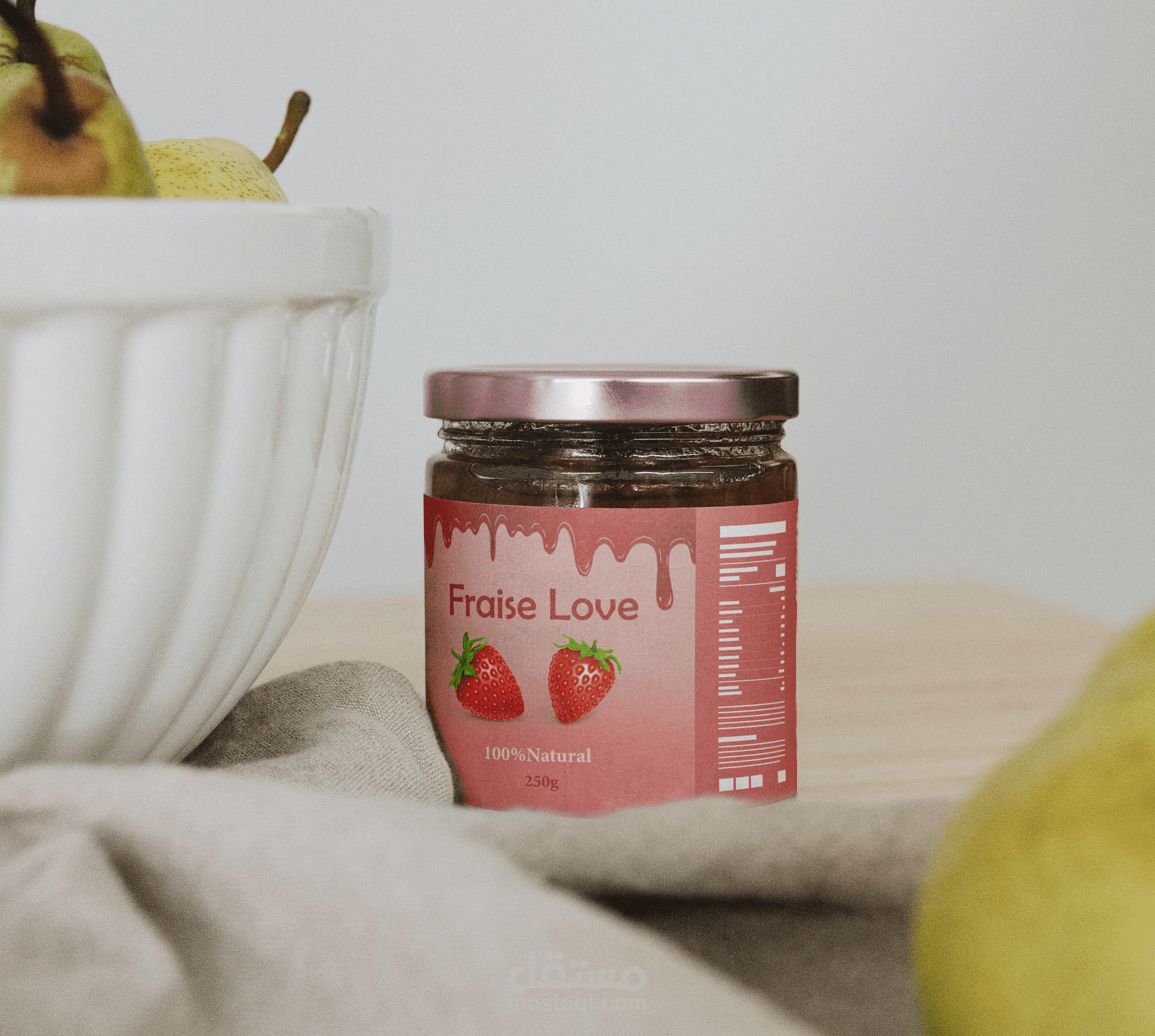 FRAISE LOVE – Strawberry Jam Jar Label Design