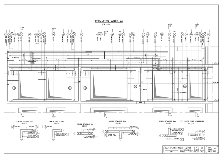 Structural Wall Shop Drawings for Issy Les Moulineaux