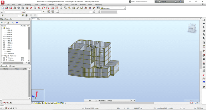 Modeling of Aubervilliers on Robot Structural Analysis