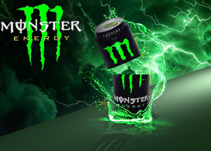 تصميم لمشروب MONSTER