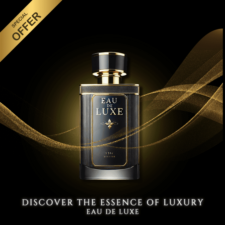 تصميم إعلان لمجموعة عطور "Eau de Luxe"