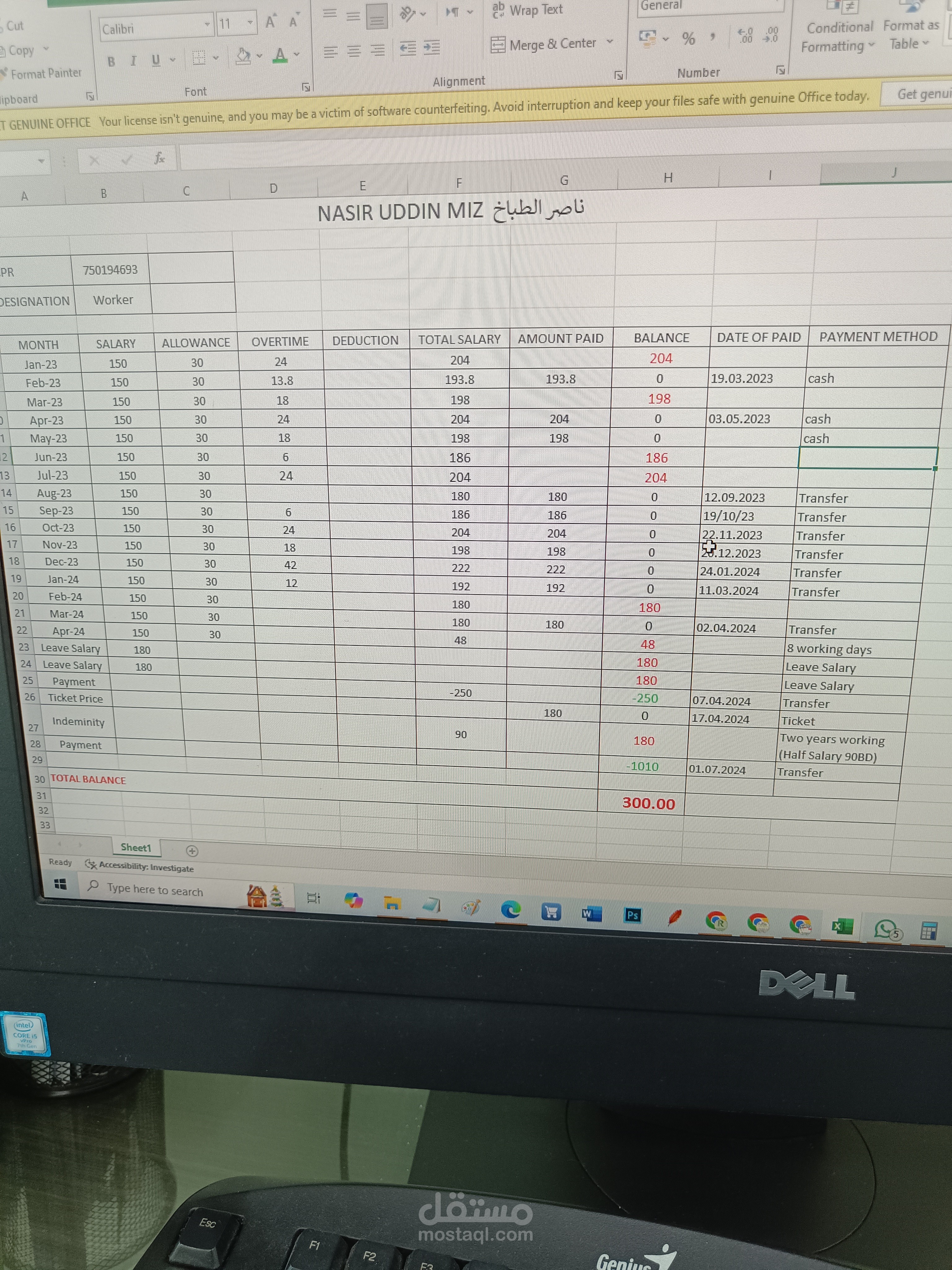 مستحقات موظف بعد الخروج من العمل