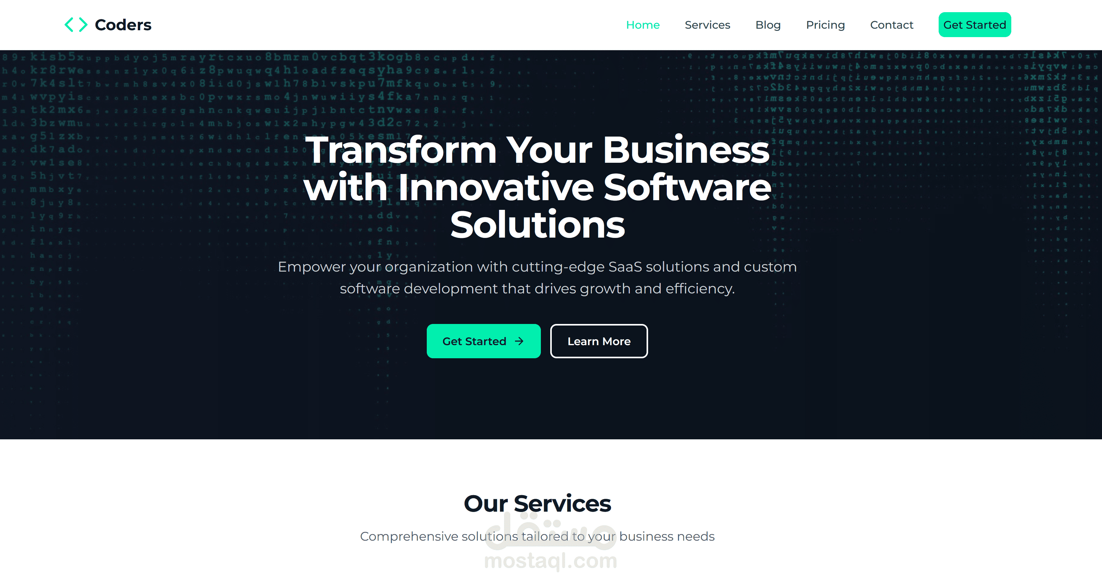 موقع تعريفى لشركة coders للخدمات البرمجية