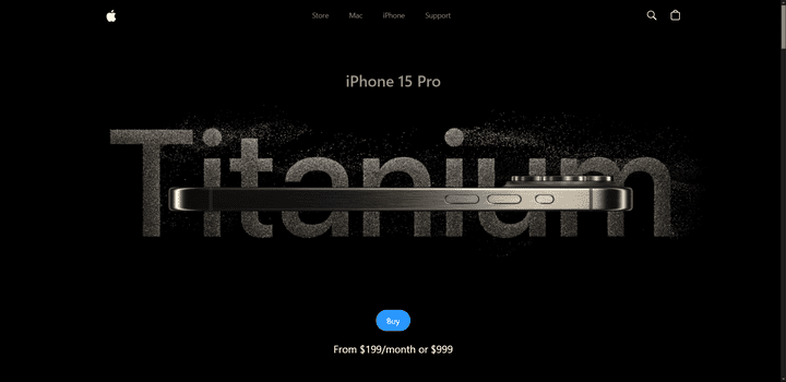 iPhone 15 Clone | React & Three.js-based Website