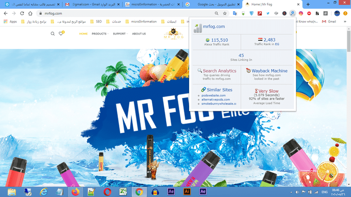 التسويق لمواقع كبيرة منها mrfog