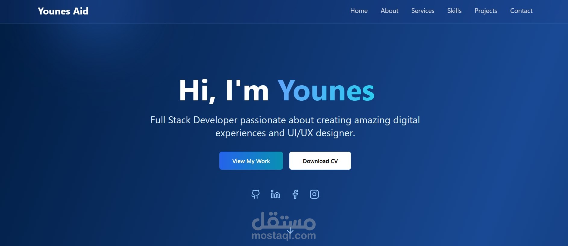 تصميم وتطوير موقعي الشخصي (Portfolio Website)