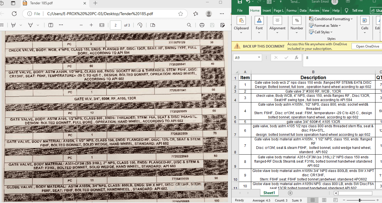 تحويل ملف PDF ممسوح إلى Excel