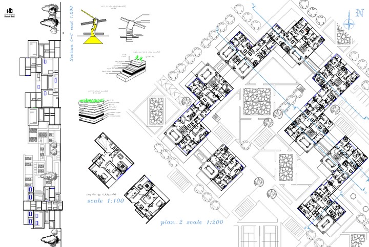 دراسة وتصميم معماري لمجمع سكني مستدام