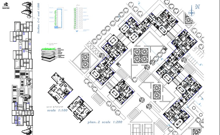 دراسة وتصميم معماري لمجمع سكني مستدام