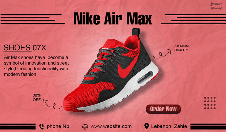 إعلان تجريبي لحذاء Nike Air Max