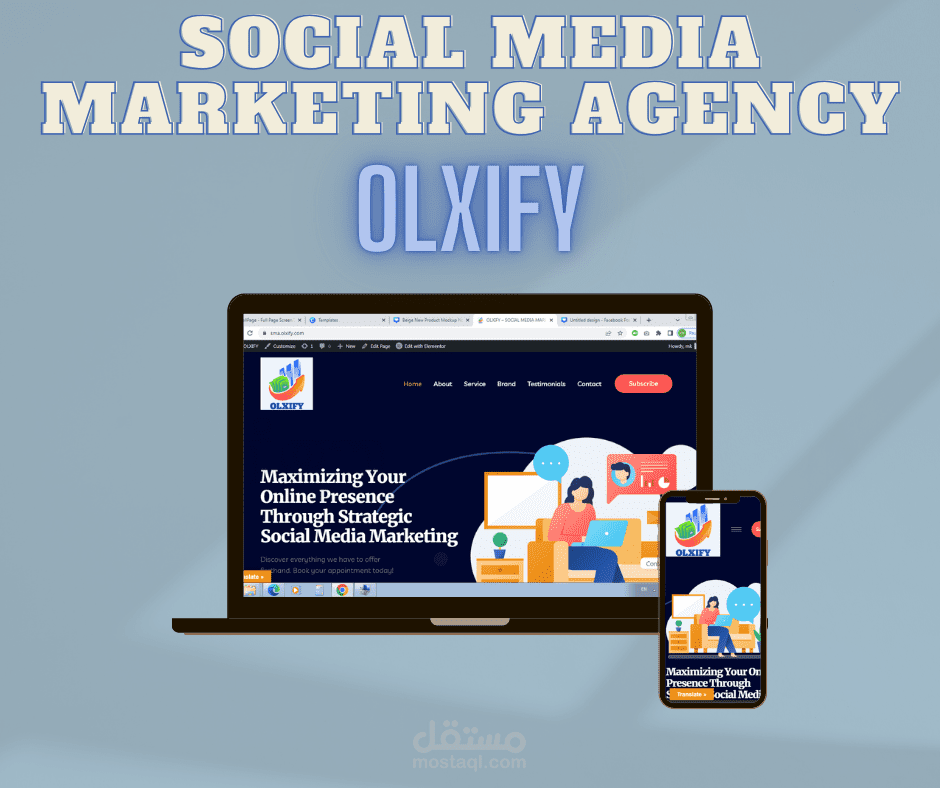 تصميم موقع احترافي لوكالة Olxify للتسويق الإلكتروني