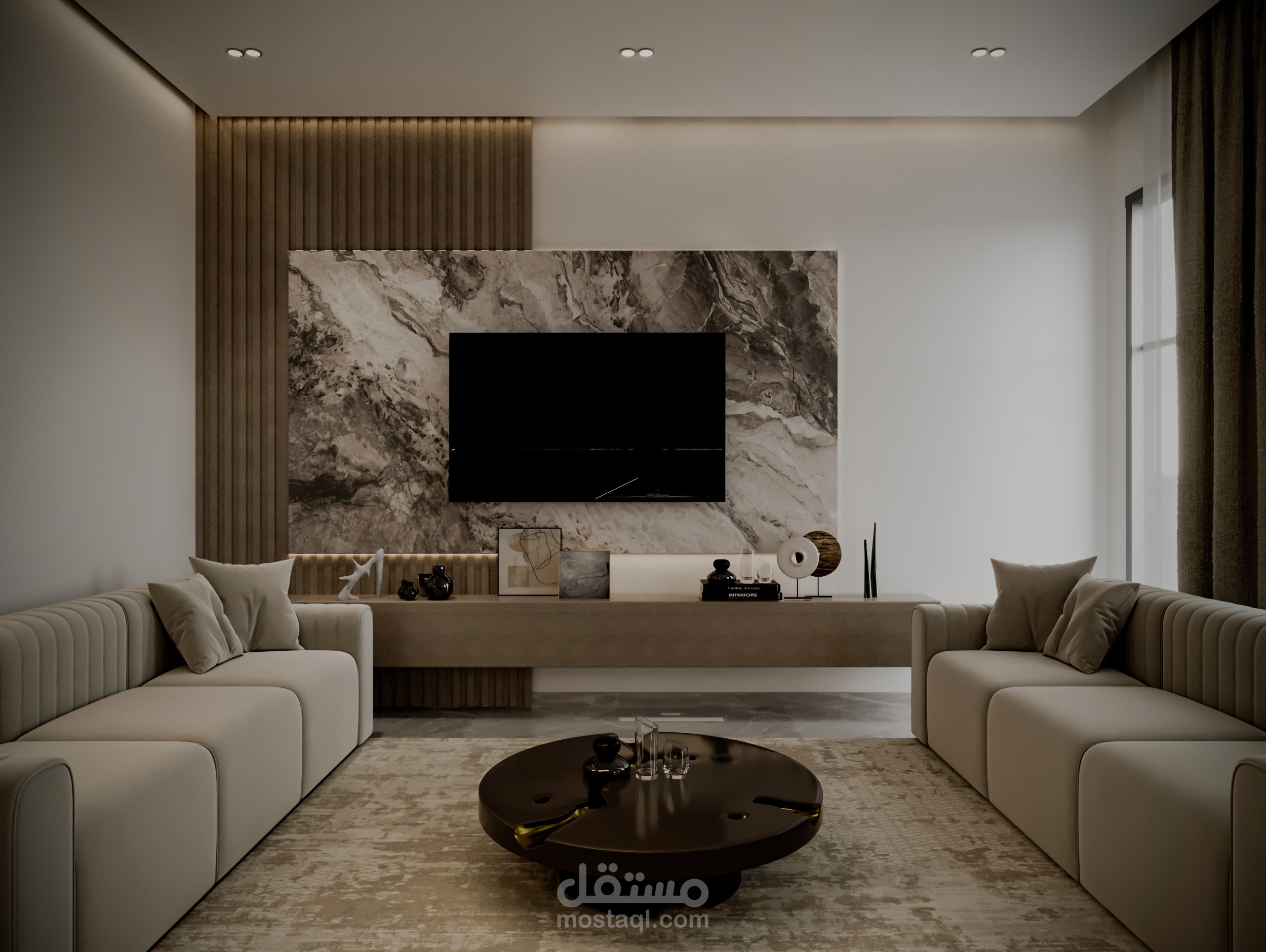 "تصميم مجلس طراز حديث يتمتع بالأناقة والبساطة"