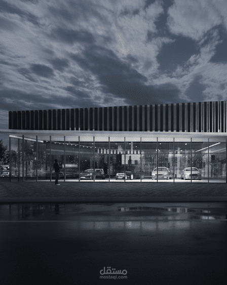 تصميم معرض سيارات مودرن يجمع بين الفخامة والتكنولوجيا