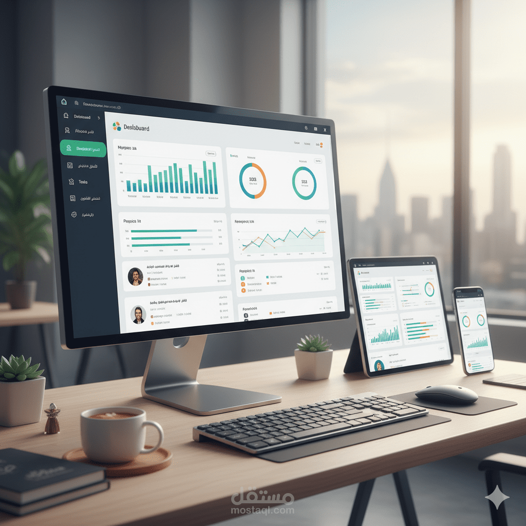 تطوير لوحة تحكم (Dashboard) لنظام إدارة مشاريع متكامل