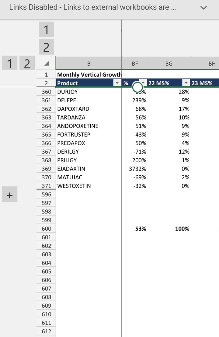 Excel sheet