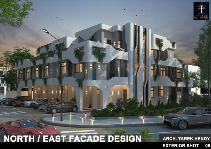 مشروع منفذ 2025 بالمملكة العربية السعودية منفذ لعميل مستقل محترم - Exterior Futuristic Modern wavy 3D Facade Design- تصميم واجهة مودرن مستقبلية- لفيلا متعددة الوحدات MULTI-UNITS RESIDENTIAL VILLA FACADE DESIGN -KSA