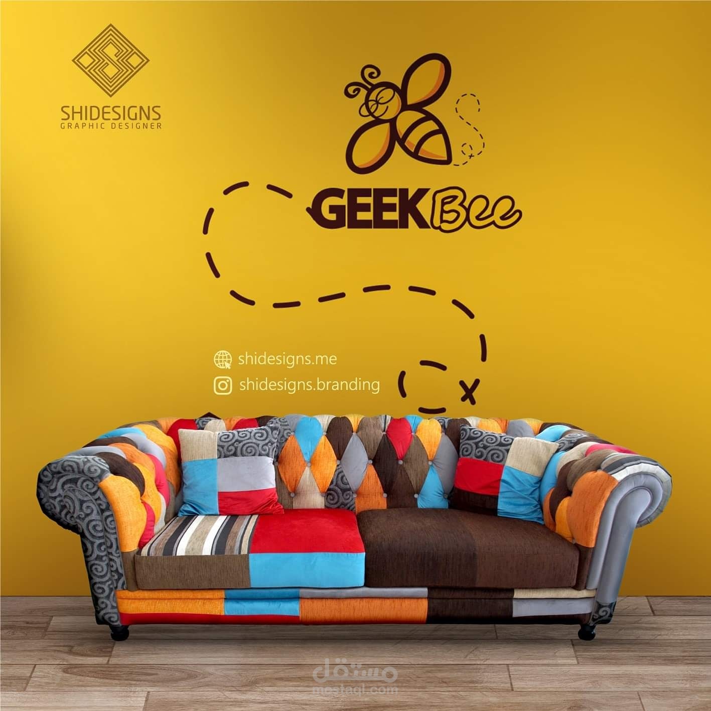 " Geek bee " تصميم لوجو و هوية