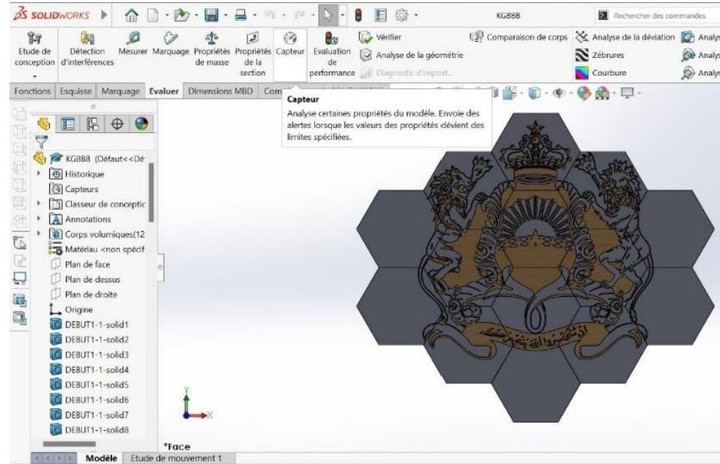 réalisation d'un gigantesque LOGO du Royaume en LED sous forme hexagonal