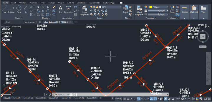 تحويل ملفات CAD إلىArcGIS وإنشاء قاعدة بيانات لشبكة(صرف صحي)