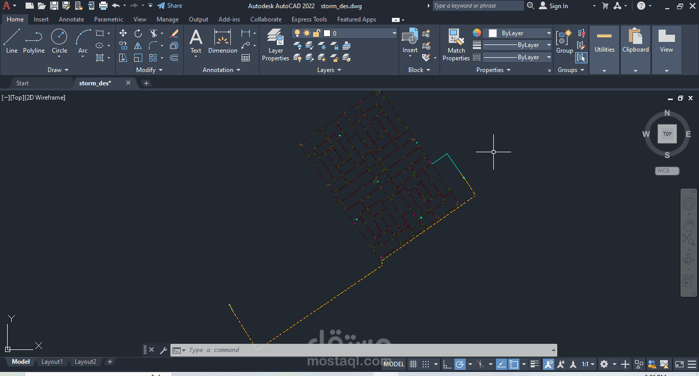 تحويل ملفات CAD إلىArcGIS وإنشاء قاعدة بيانات لشبكة(صرف السيول)