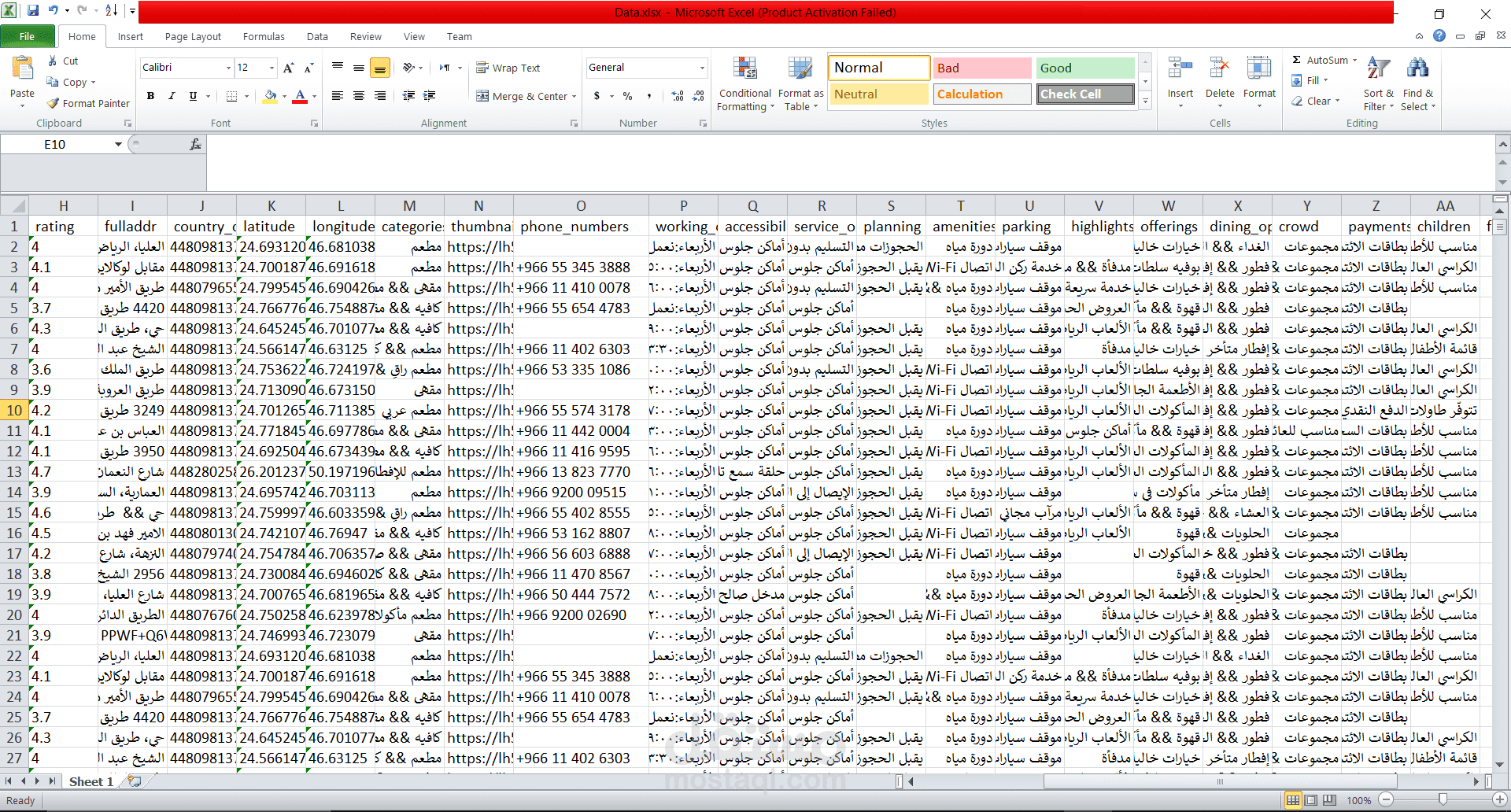 داتا مطاعم ومقاهي سعودية حديثة و احترافية