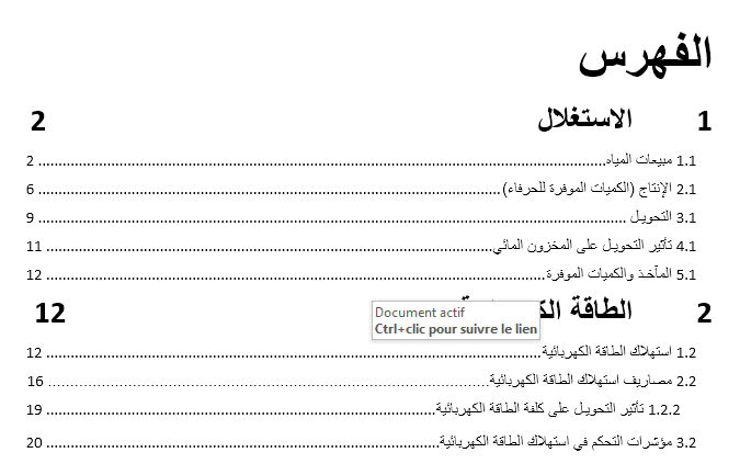 تقرير حول نشاط ادارة الاستغلال المياه