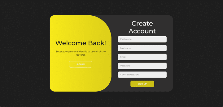 Create account page