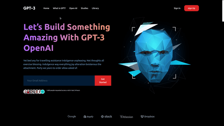 GPT3 - Simple Landing Page