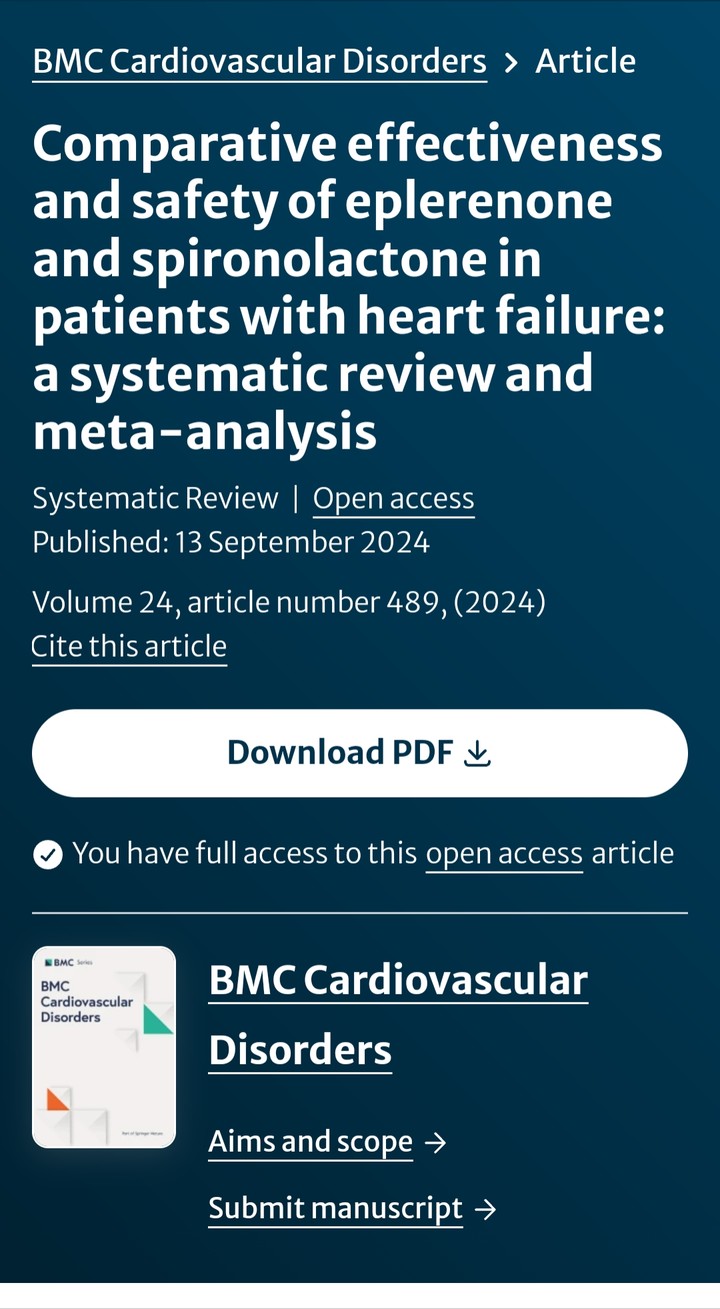 بحث لي systematic review منشور في مجلة c cardiovascular