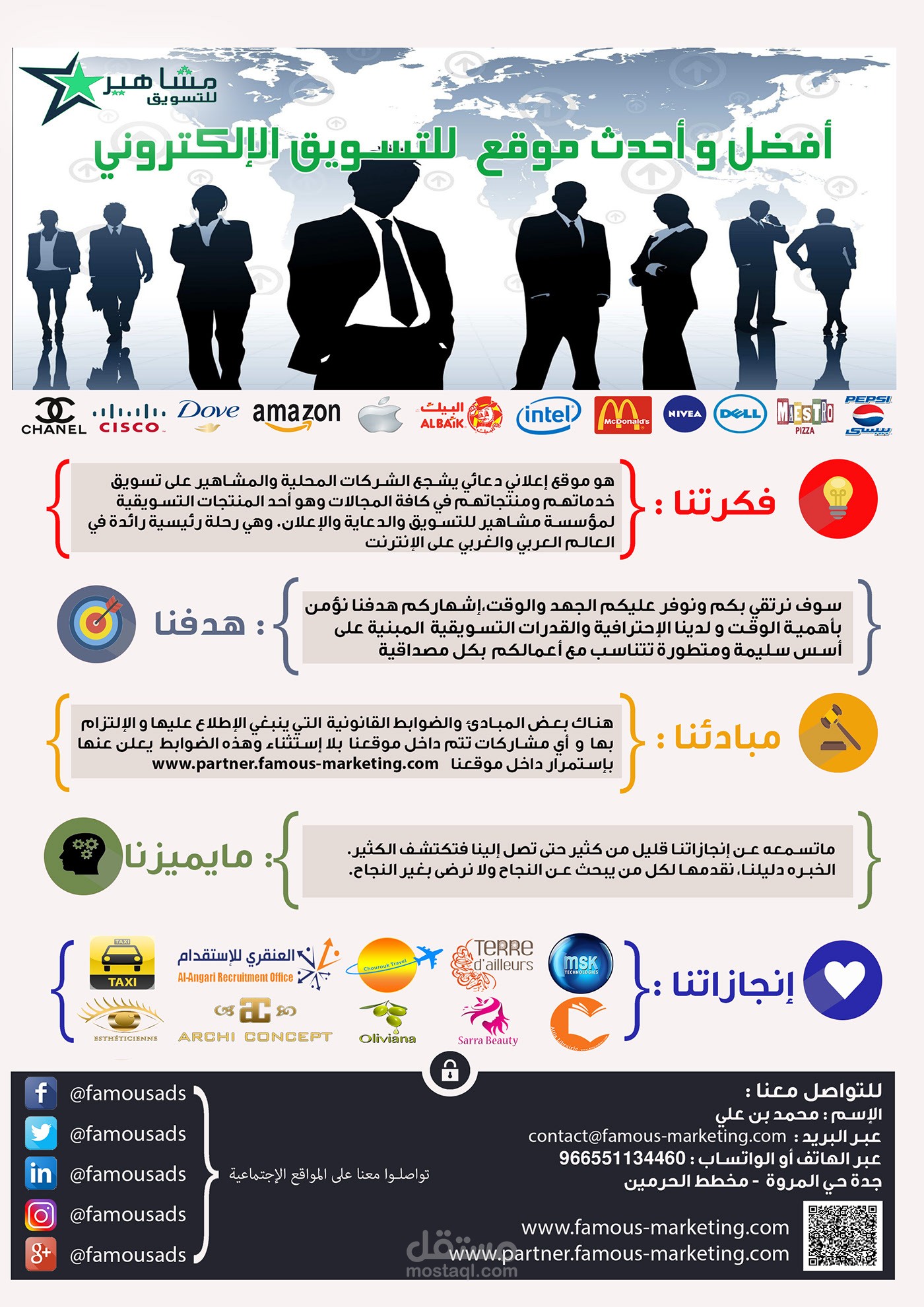 بروشر شركة مشاهير للتسويق السعودية