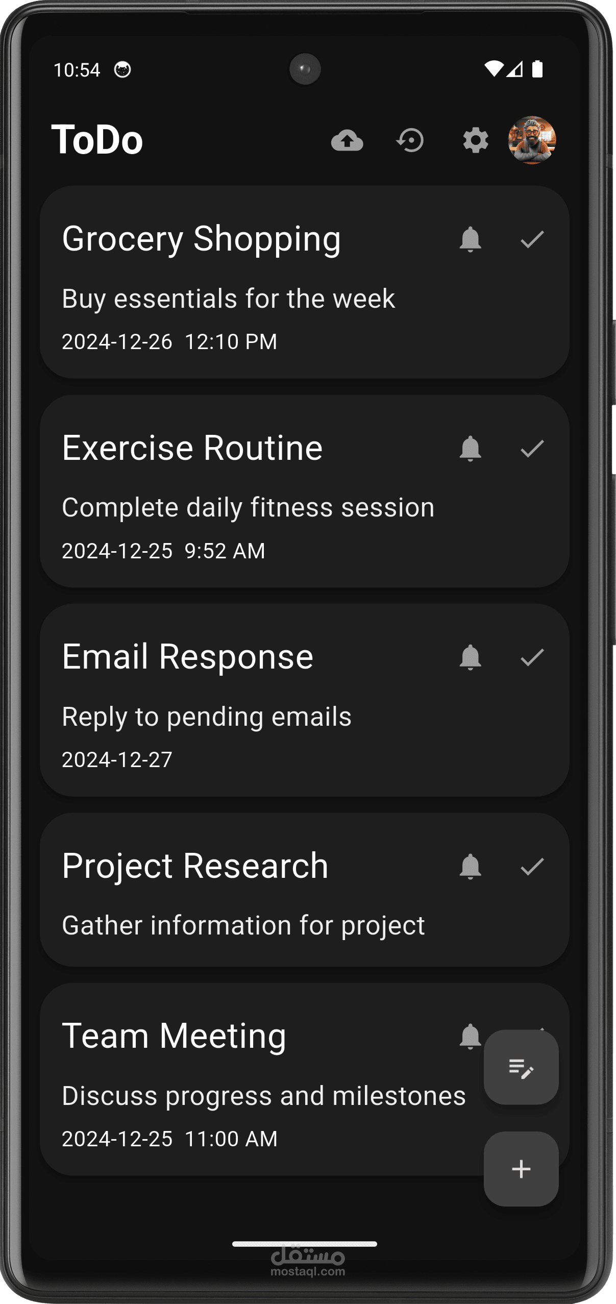 تطبيق مهام (To-Do) يعمل بالكامل بدون إنترنت مع قاعدة بيانات مشفرة