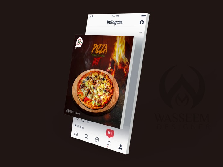 تصميم سوشيال ميديا اعلاني جذاب -  social media design PIZZA PIZZA