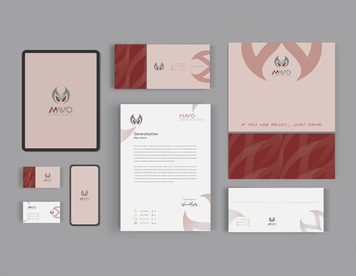 تصميم هوية بصرية شاملة إحترافية لشركة سيارات Mavo Brand Identity