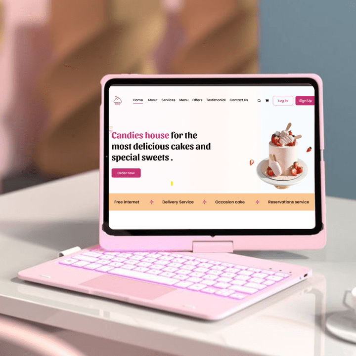 Landing page of cake delivery