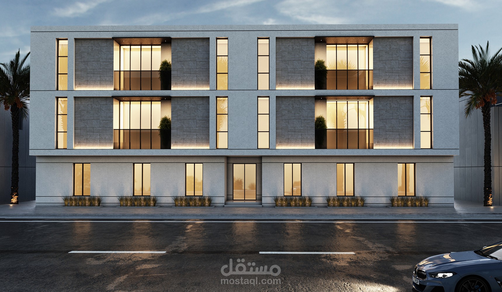 تصميم واجهة عمارة سكنية