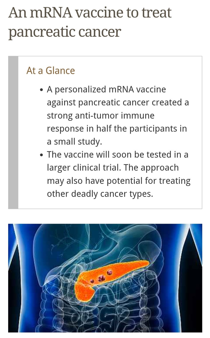 لقاح mRNA لعلاج سرطان البنكرياس