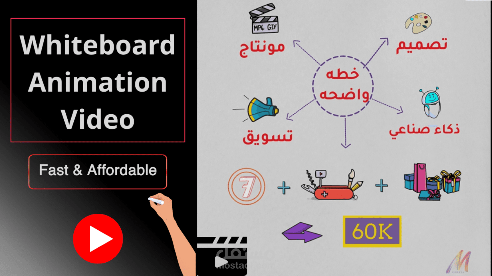 تصميم فيديو وايت بورد ترويجي لكورس السبوبه سوا