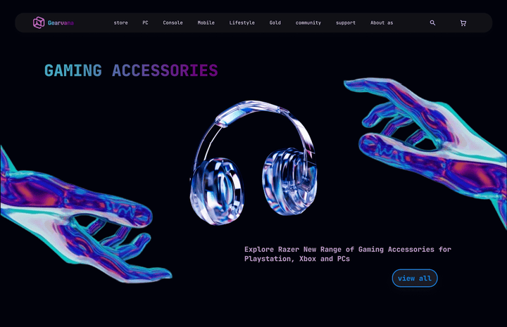 Gearvana | Gaming Accessories Landing page