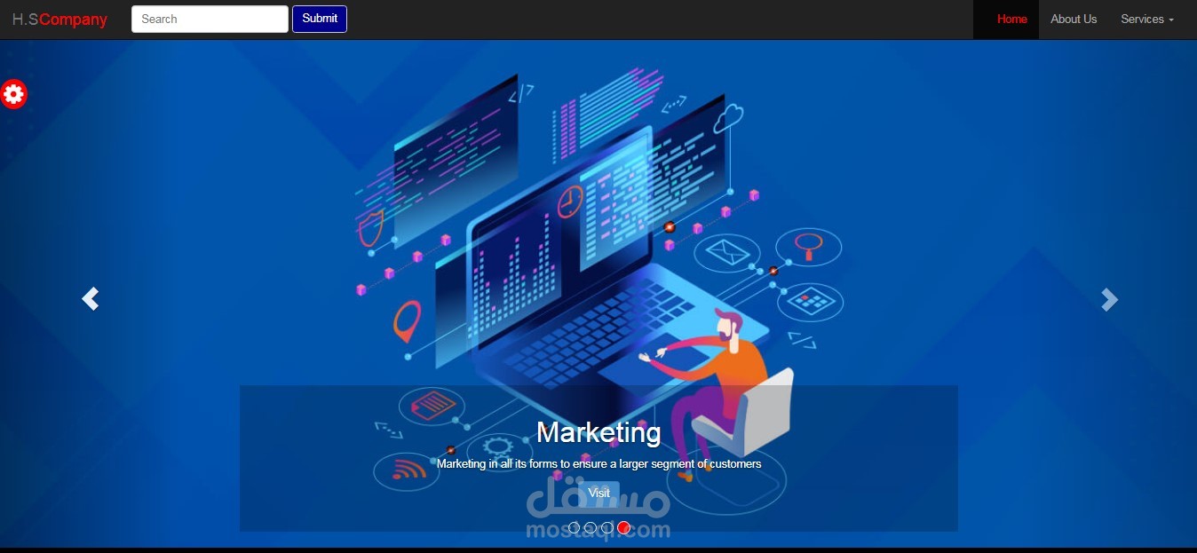A profile site for a software company that offers a wide range of technical services such as mobile applications, graphic design, and website design.
