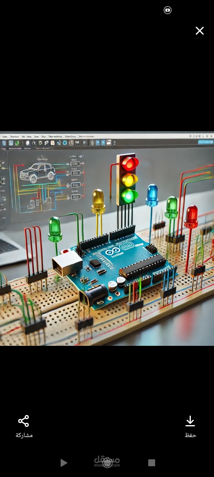 تصميم إشارة مرور باستخدام الاردوينو