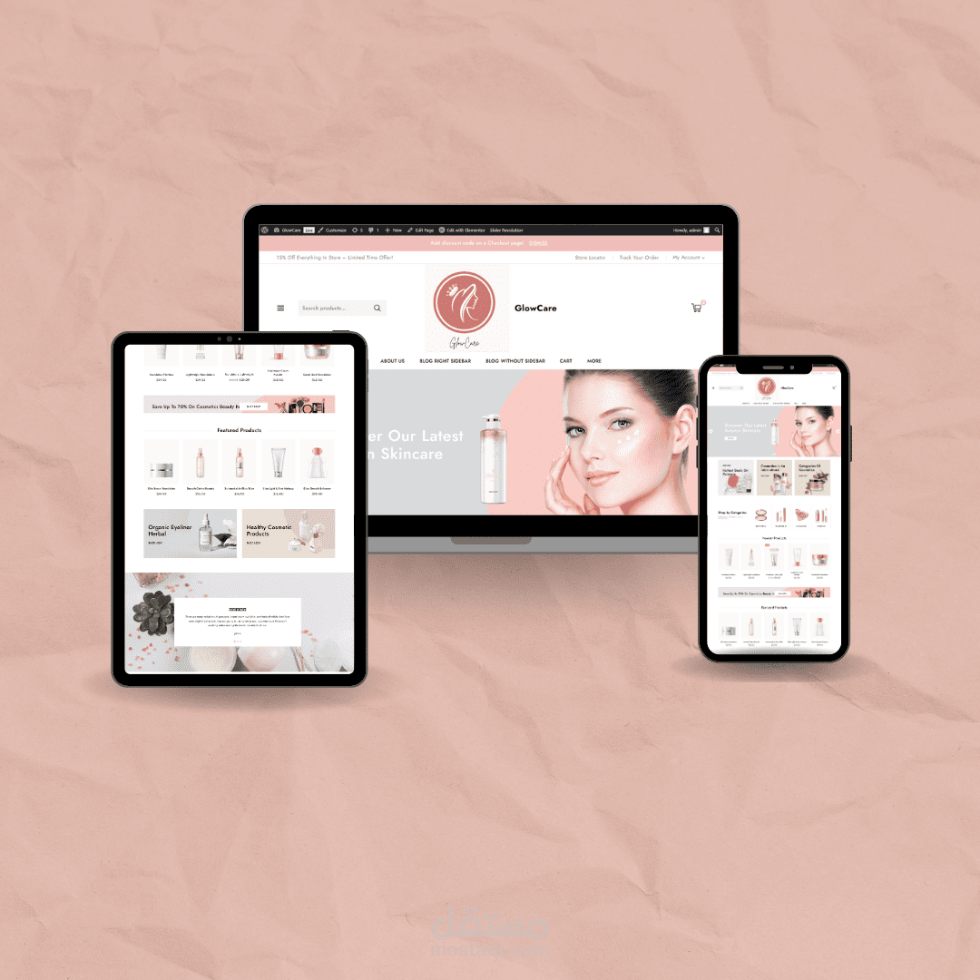 GlowCare - متجر إلكتروني متكامل للعناية بالبشرة والتجميل