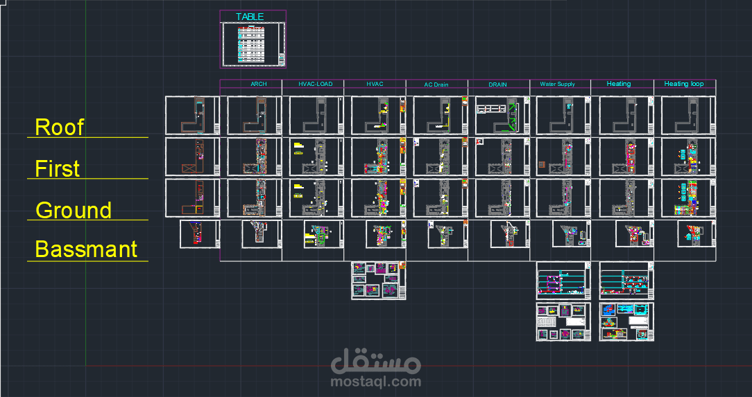 تصميم لفيلا PLUMBING, HVAC,SWIMMINGPOOL