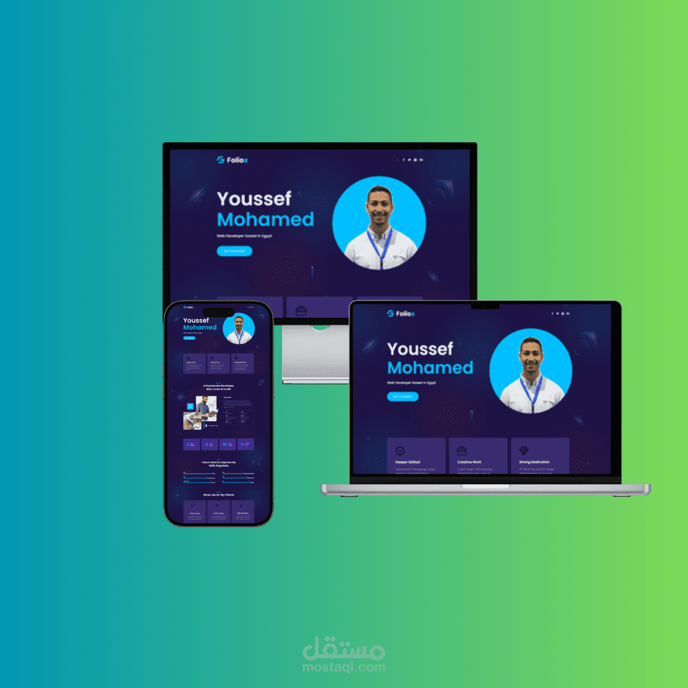 موقع شخصي احترافي اعرض الاعمال Landing page website