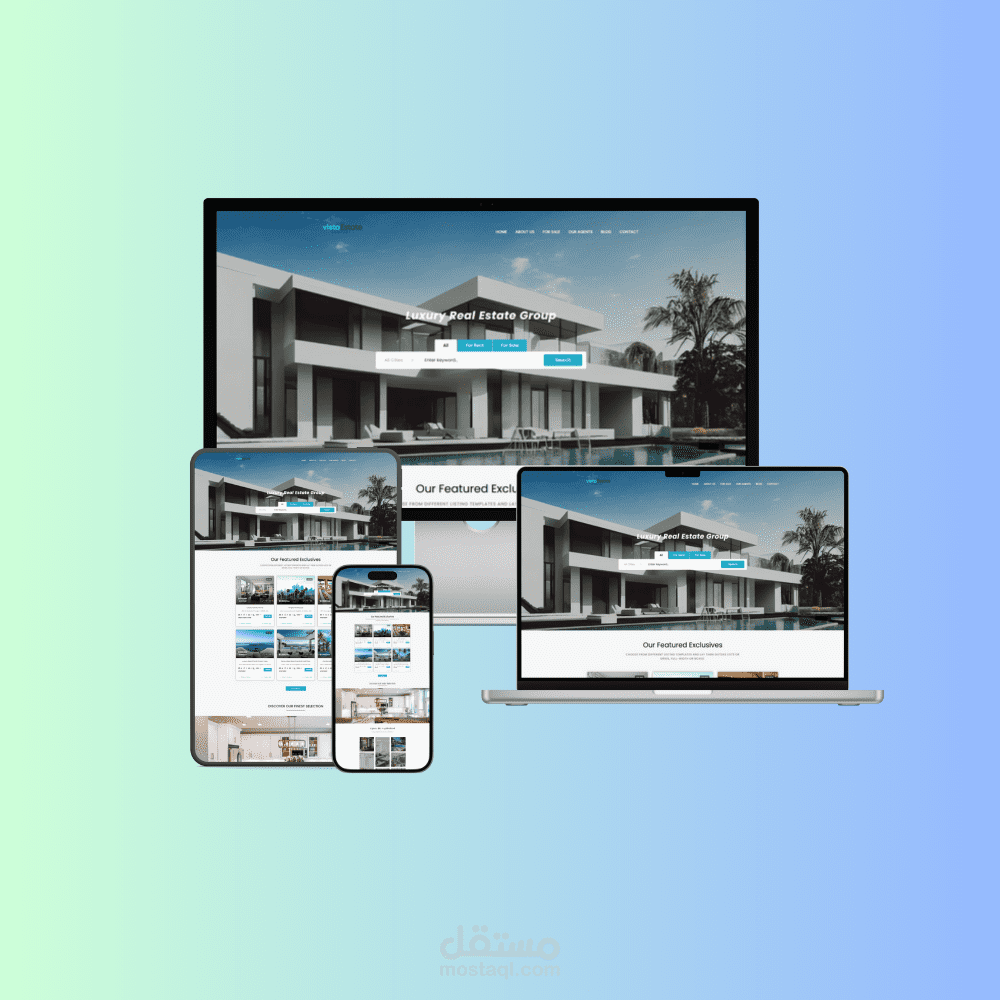 "vistaestate" تصميم موقع عقارات احترافي + بيع و ايجار