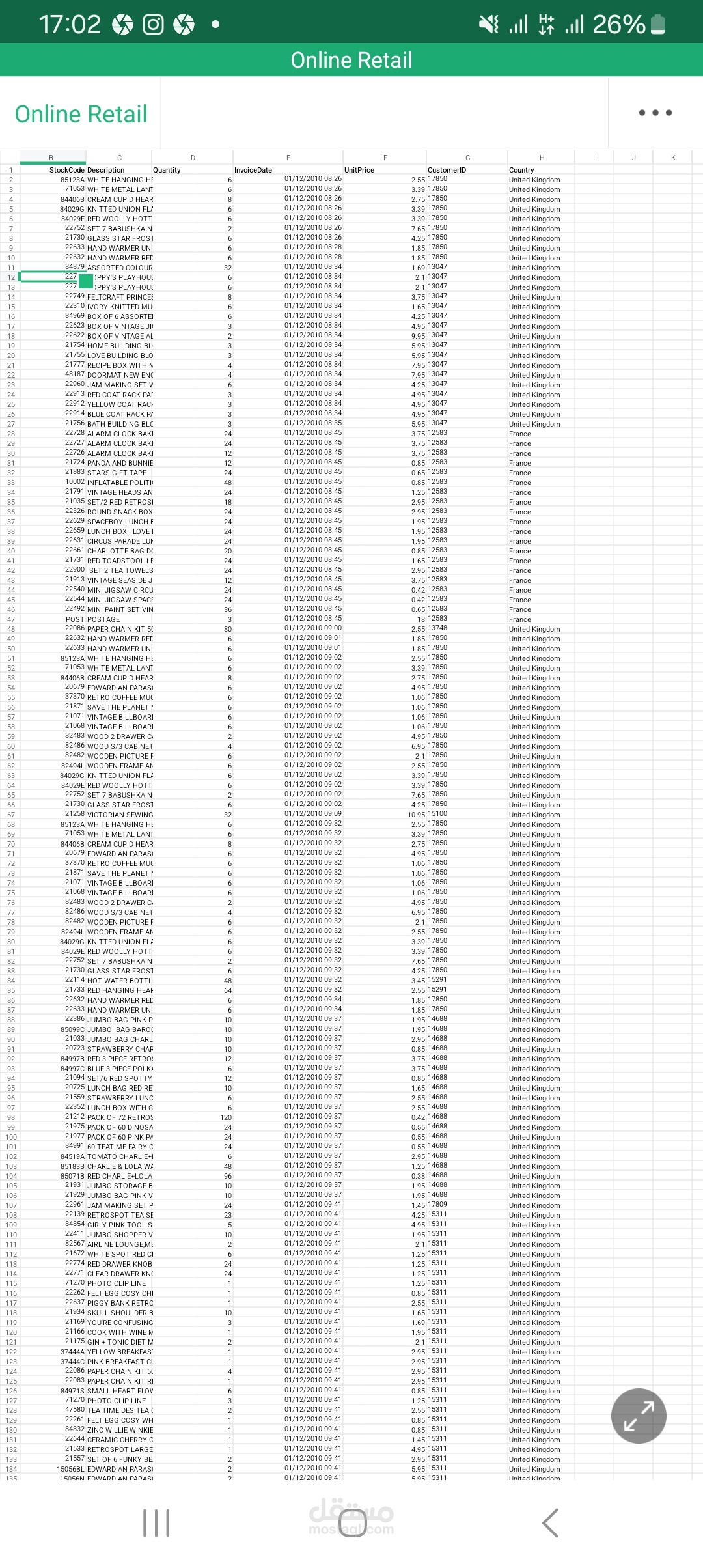 Business data entry by excel