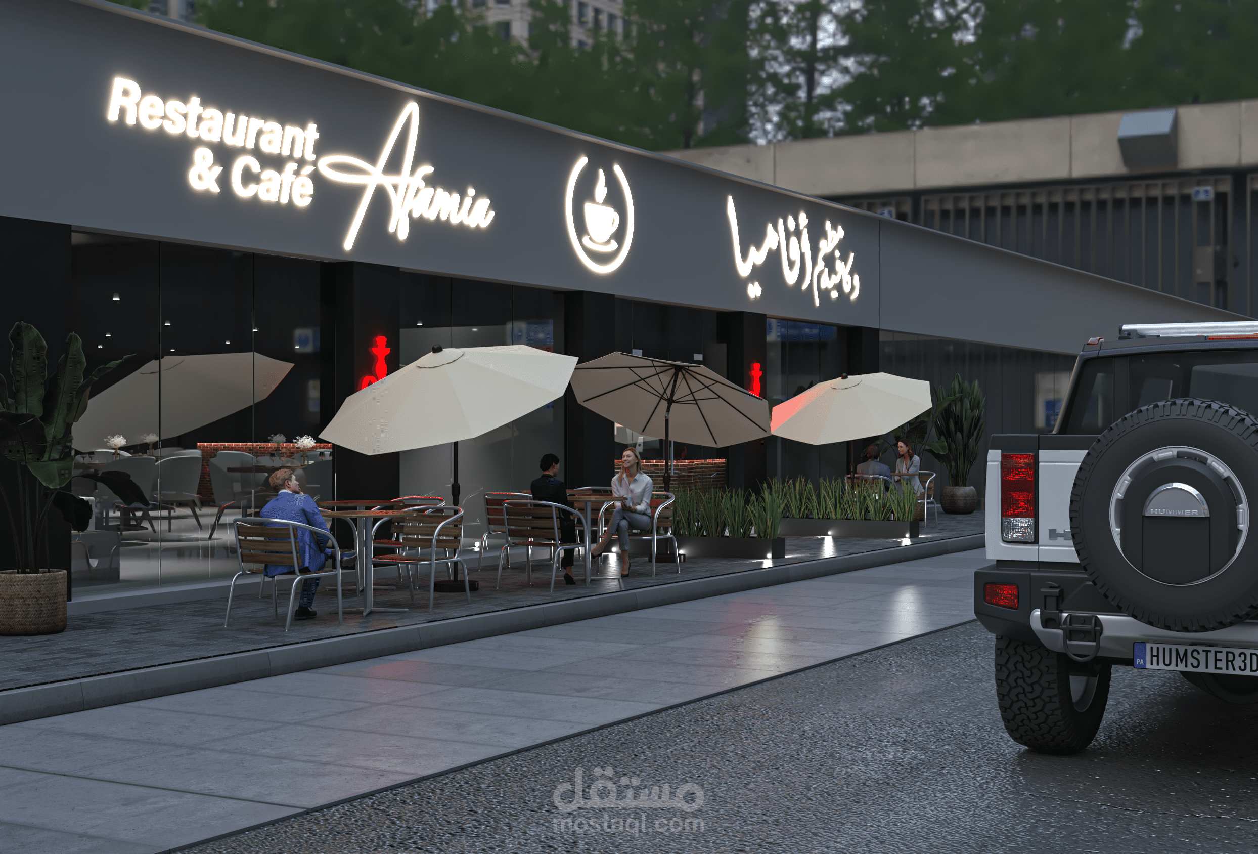Outdoor Cafe Elevation Design