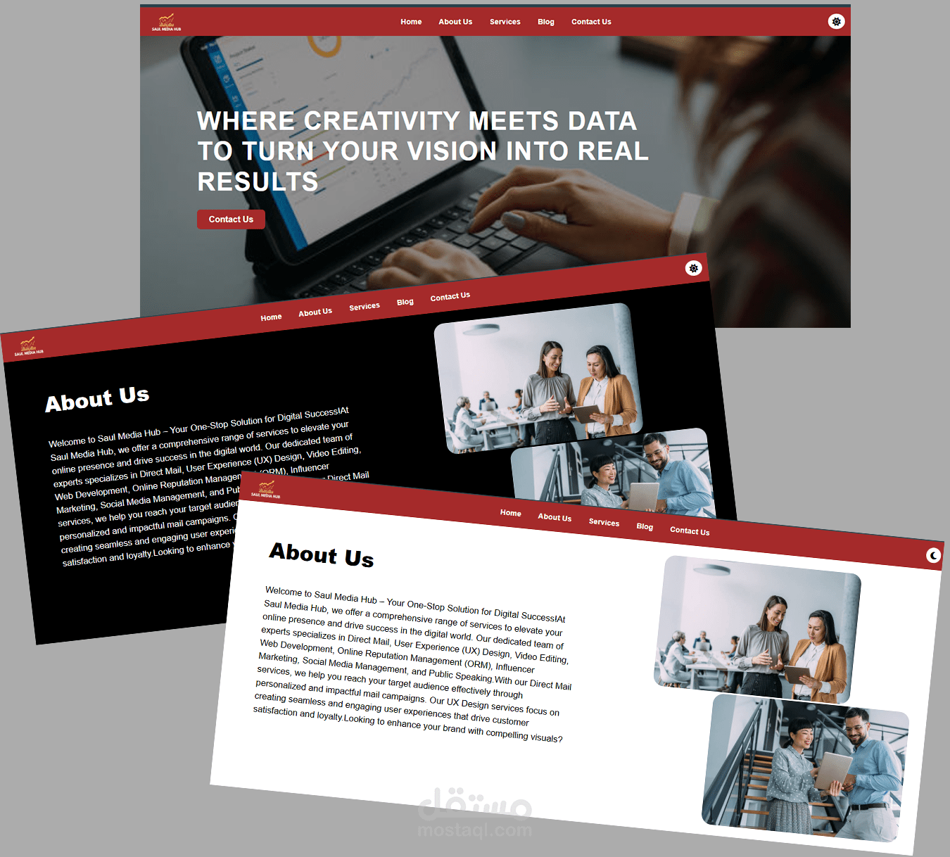 Landing Page تفاعلية لمشروع Saul Media Hub