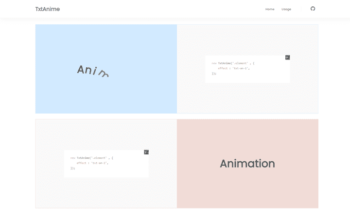 TxtAnime.js - JavaScript  text animation Library